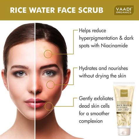 Rice Water Facial Scrub with Niacinamide & Rice Grain Extract - B3 ...