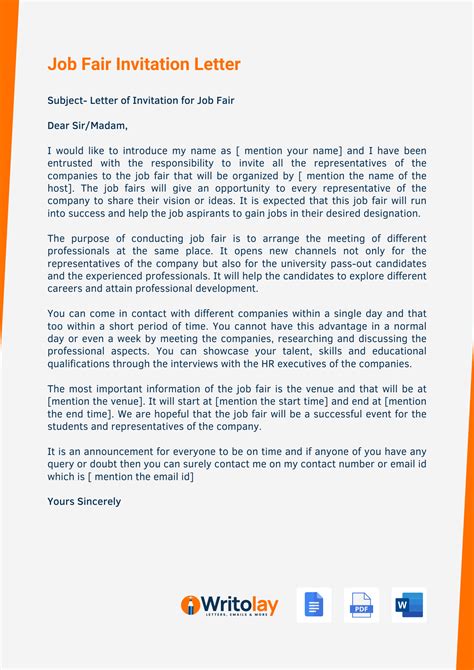 Job Fair Invitation Letter Template at netaaravblog Blog
