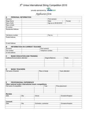 Fillable Online unisa ac Application form - University of South Africa ...