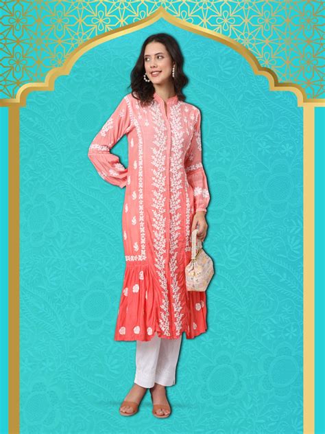 Embroidered Kurta for Women - Paramount Chikan