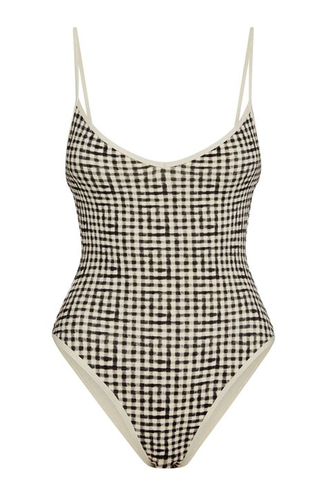 Ravello One Piece - Black Gingham – Monday Swimwear