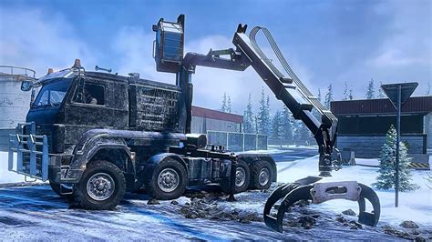 Image result for Snow Runner Loading Long Logs Using Log Crane