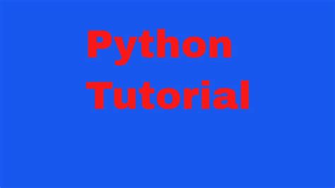 Phyton Tutorial Video 的图像结果