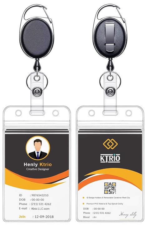 TOPKEY 2 Pack Retractable ID Badge Holder with Clip Badge Reels, Clear ...