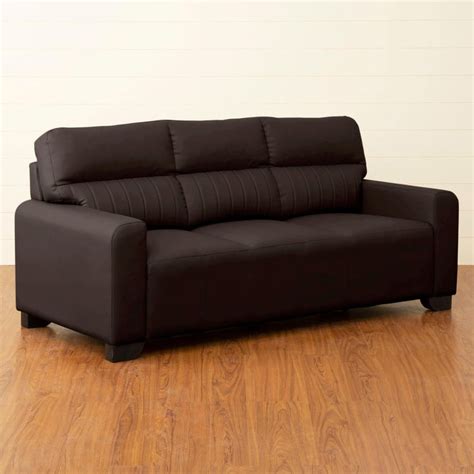Buy Albury Faux Leather 3-Seater Sofa - Dark Brown from Home Centre at ...