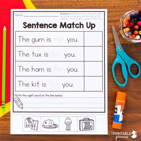 Kindergarten Sight Words Worksheets - - Worksheets Library
