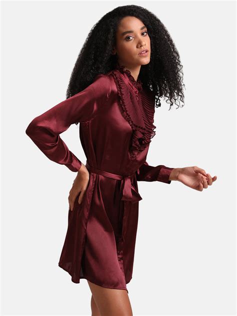 Buy Kazo Maroon Pleated Ruffle Detailed Shirt 124084PORRXS – KAZO