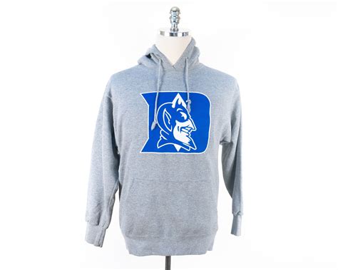 Duke University Blue Devils Blue Heather Gray Hooded Sweatshirt Small ...