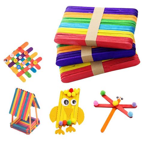 R H lifestyle Crafts Supreme Quality Wooden Ice Cream Sticks for DIY ...