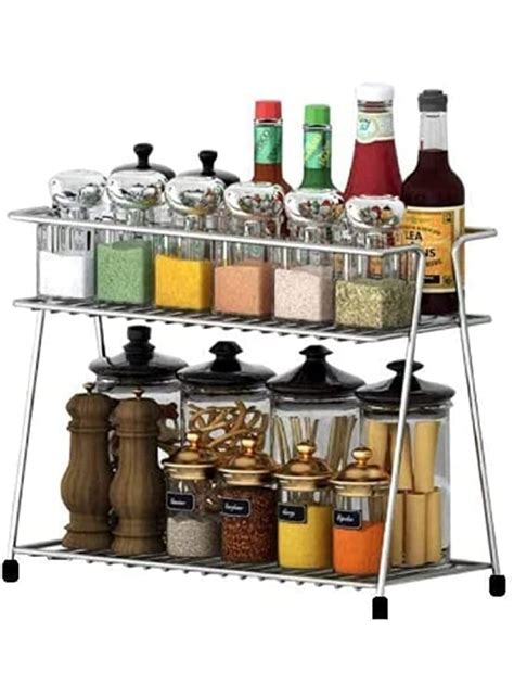 zebzo Stainless Steel Kitchen Rack, Kitchen Organizer, Counter top ...