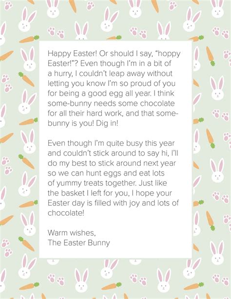 Free Printable Easter Bunny Letter Templates [PDF, Word] Editable