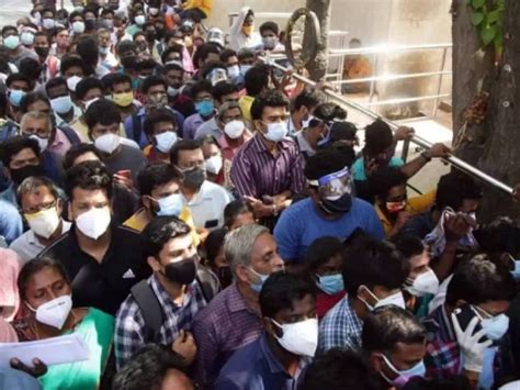 Social Distancing Goes For A Toss As Kin Of COVID Patients Gather To ...