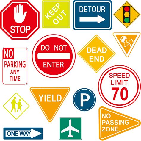 Buy Zonon15 Pieces Road Signs Wall Decal Traffic Sign Stickers Street ...