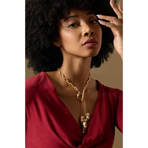 Buy Joules By Radhika Ondine Gold Plated Pink Pearl Necklace Online