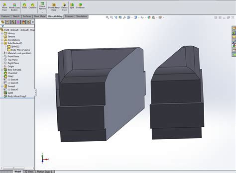 Image result for SolidWorks Using Split Feature to Copy a Solid Body