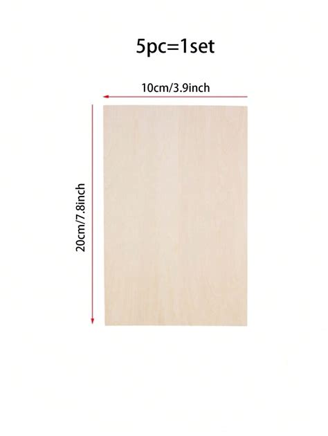 5 Peças Pacote de Folhas de Madeira Retangulares: Compensado de Alta ...
