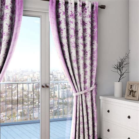 Buy SWAYAM Floral Print Semi-Blackout Door Curtain- 121 X 228 cm from ...