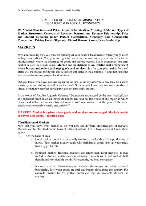 Module IV Market - Managerial Economics bba - BACHELOR OF BUSINESS ...