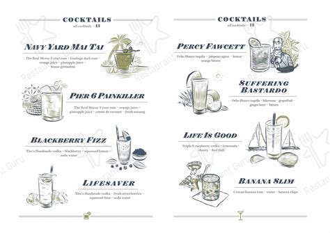 Menu at Pier 6 pub & bar, Boston, 1 8th St