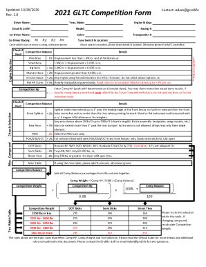 Fillable Online 2021 GLTC Competition Form Contact: Adamgrid.life Fax ...