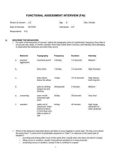 Image result for Functional Assessment Interview