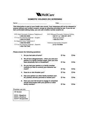 Fillable Online NY Medicaid Prov Manual Forms Domestic Violence ...