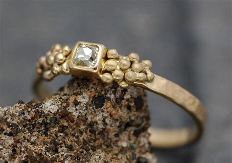 Antique 1800's Old Mine Cut Miner Cut Diamond in 18k Recycled Gold Ring ...