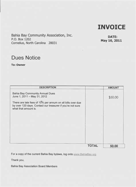 Free Hoa Dues Letter Template | AT A GLANCE