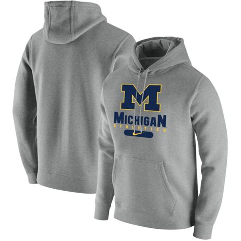 Men's Nike Heathered Gray Michigan Wolverines Athletics Stack Club ...