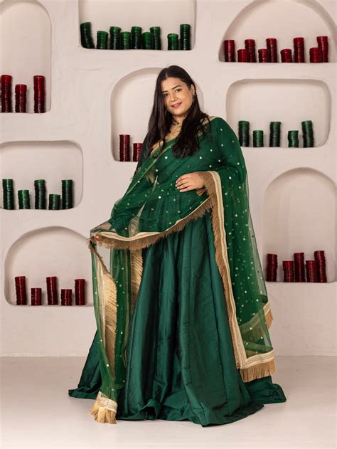 Hara Anarkali Set – OneWe India