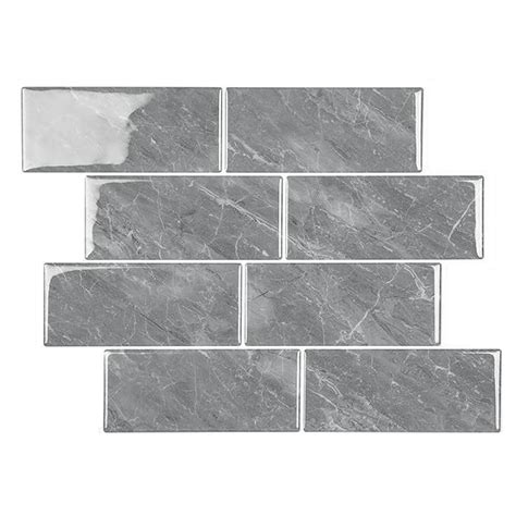 Peel and Stick Bricks Wall Tile Set Grey | Wilko