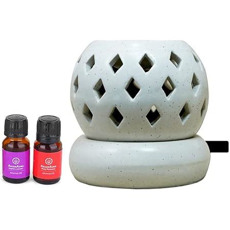 Asian Aura Aroma Diffuser Handcrafted Ceramic Electric Round Shaped ...