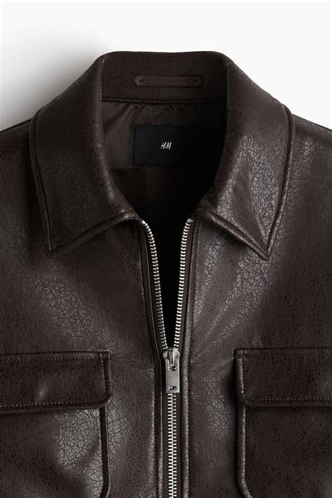 Regular Fit Pocket-detail jacket - Dark brown - Men | H&M IN