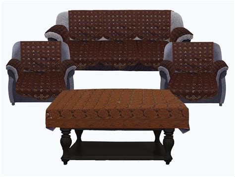 Kuber Industries Square Design Cotton 5 Seater Sofa Cover Set with 6 ...