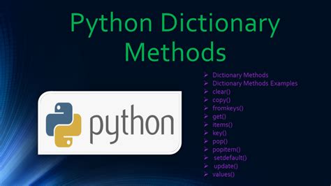 Image result for Dict Methods Python