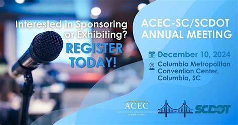 2024 ACEC-SC/SCDOT Annual Meeting Sponsors/Exhibitors, Columbia ...
