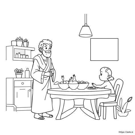 Joseph Helps His Family Coloring Page