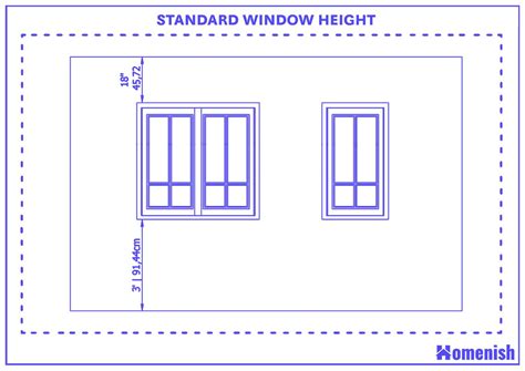 Standard Window Heights (From Floor and Ceiling) with 2 Drawings - Homenish