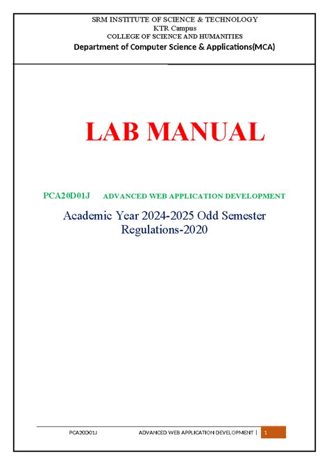 AWD Lab Manual - this is AWD lab record material - PCA20D01J ADVANCED ...