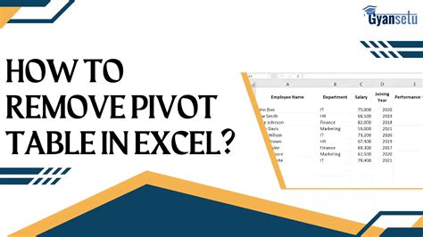 How to Remove a Pivot Table in Excel