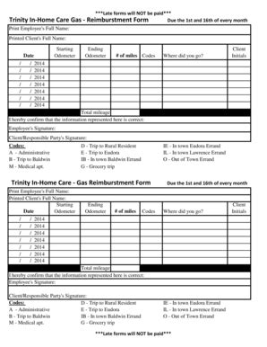 18 Printable Gas Reimbursement Form Templates - Fillable Samples in PDF ...