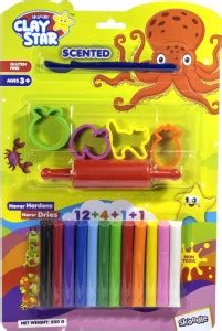 SKOODLE Clay Star 200g. 12 Shades ||4 Moulds|| 1 Roller|| 1 Tool ...