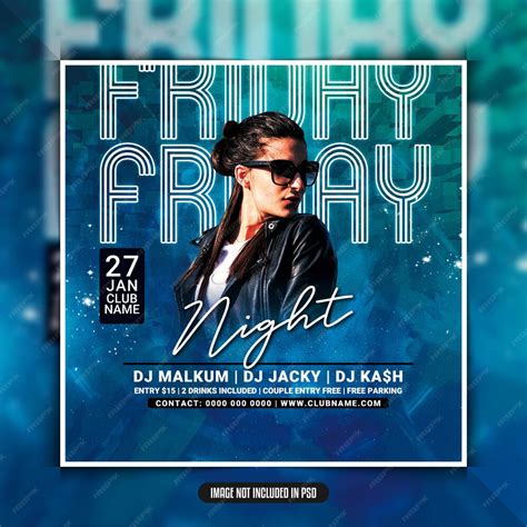 Premium PSD | Friday night club party flyer template