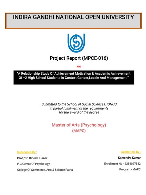 Image result for Appendix 1 IGNOU Project