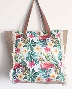 TAMARA ARTEFACTS: Fashion Accessory. Handbag. Floral Flamingo Print ...