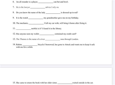 Q1. Choose the correct relative pronoun to complete the relative clause ...
