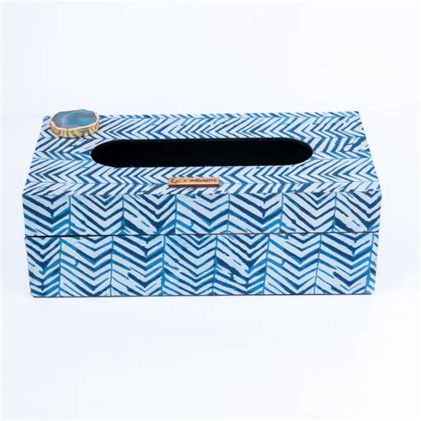 Blue Zebra Tissue Box
