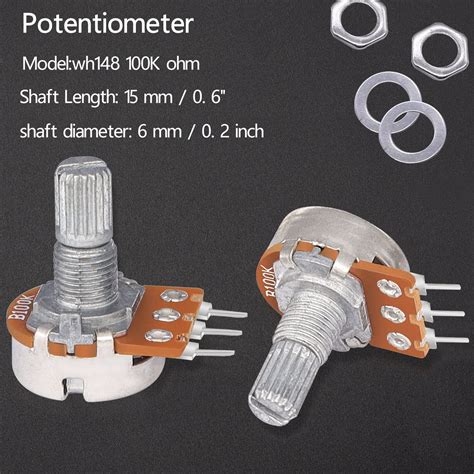 Buy Taiss 30pcs 100K Potentiometer Variable Resistors 3 Terminals ...