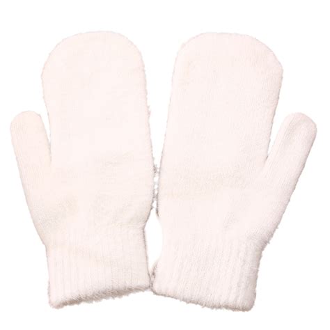 1 Pair Adults Mittens Thickened Stretchy Soft Fuzzy Cozy Cold Resistant ...