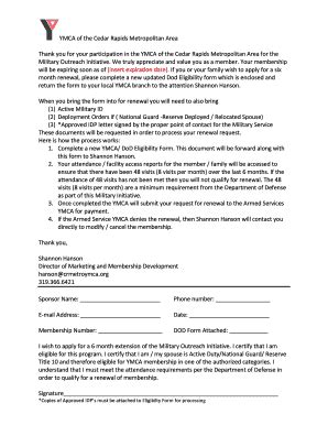 Fillable Online crmetroymca YMCA Renewal Letter - Cedar Rapids Metro ...